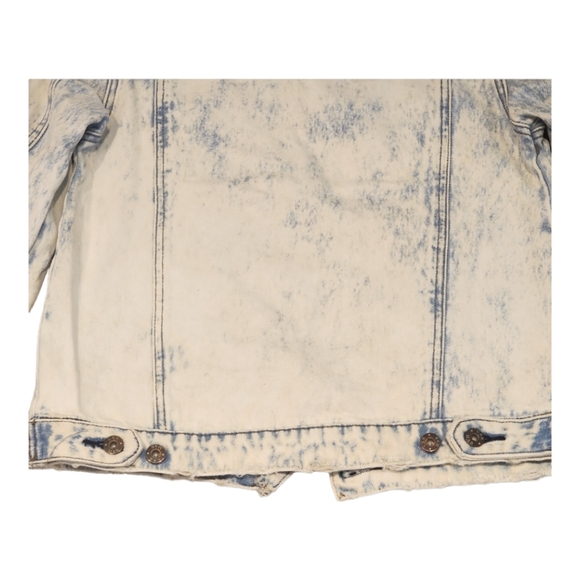 Designer Carmar Distressed Acid Wash, 100% Cotton Jean Jacket Size: S - Picture 10 of 10